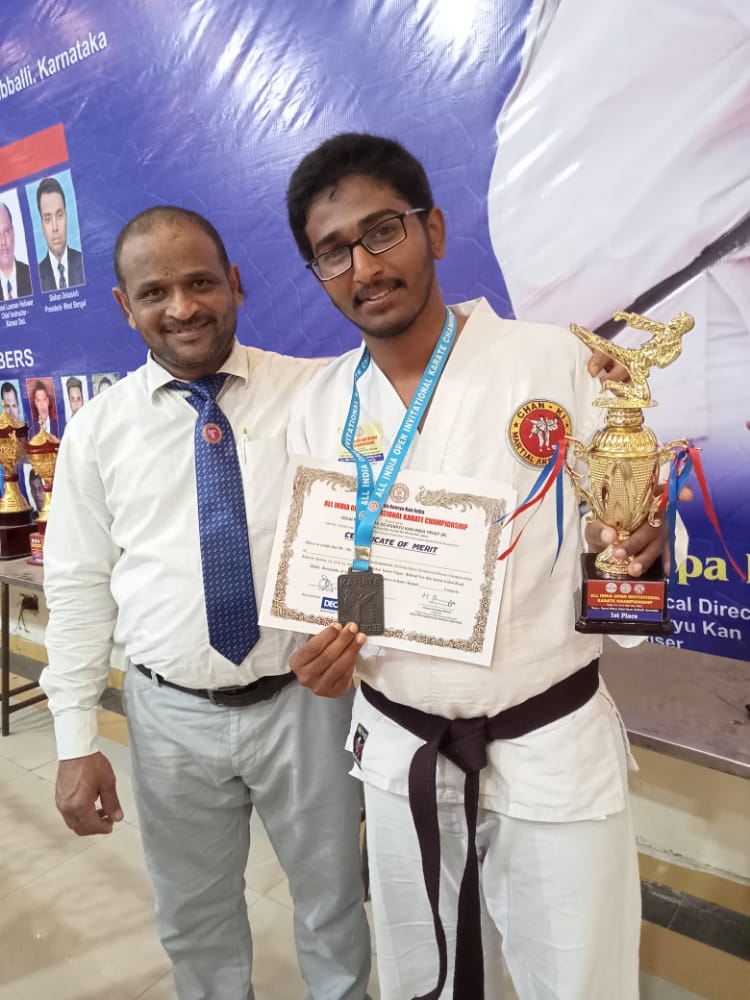 Samarth S of Surana College Secures First Place in All India Open Invention Karate Championship in Hubli